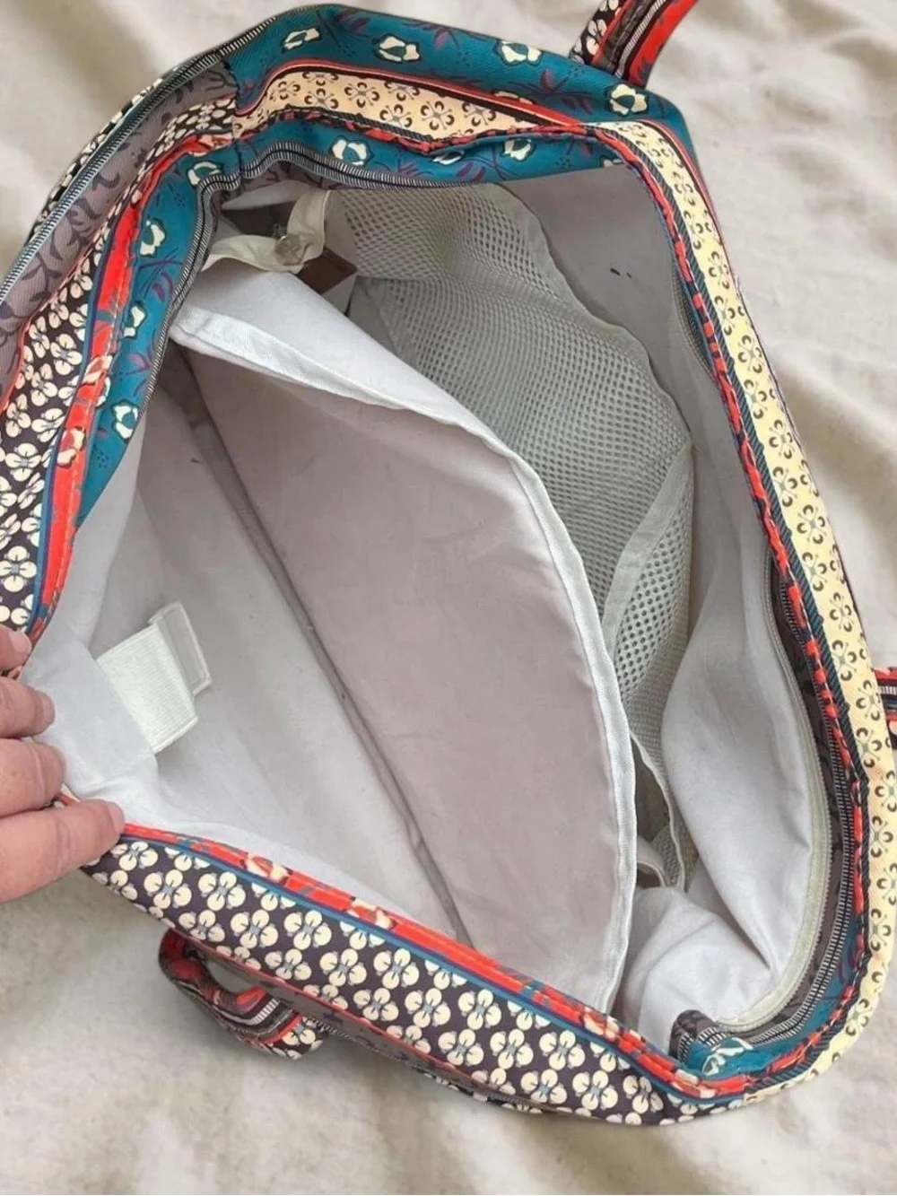 Boho Stripe & Floral Laptop Tote, Fits 15.6